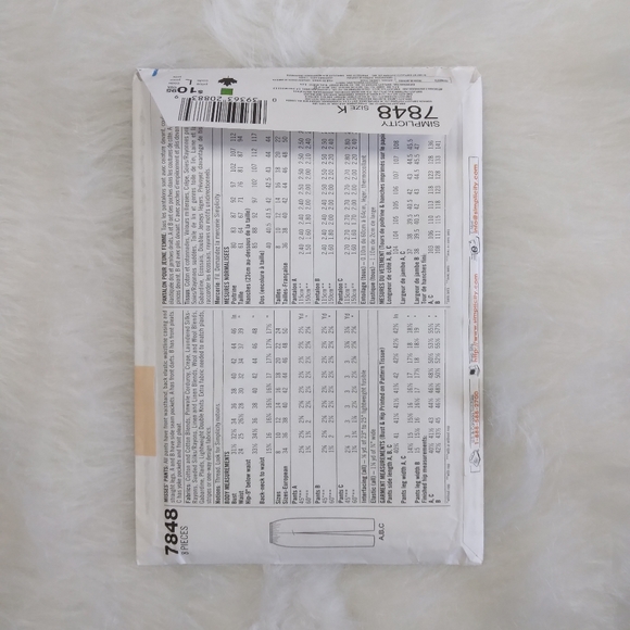 Vintage Simplicity 7848 Darted, pleated, or double pleat pants,  size 8-10-12 - Picture 6 of 6